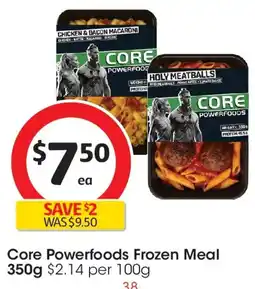 Coles Core powerfoods frozen meal offer