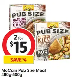 Coles Mccain pub size meal offer