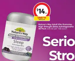 Coles Nature's way adult vita gummies high strength sleep ashwagandha offer