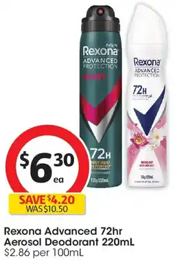 Coles Rexona advanced 72hr aerosol deodorant offer