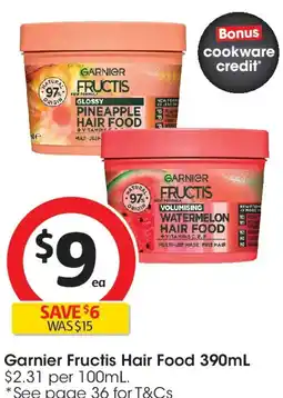 Coles Garnier fructis hair food offer