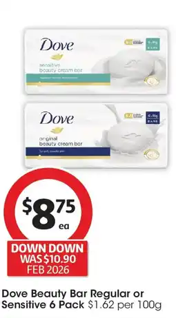 Coles Dove beauty bar regular or sensitive offer