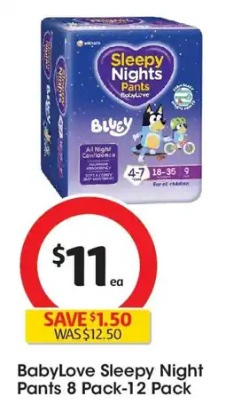 Coles Babylove sleepy night pants offer