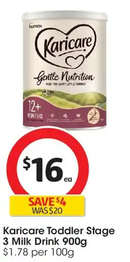 Coles Karicare toddler stage 3 milk drink offer
