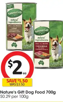 Coles Nature's gift dog food offer