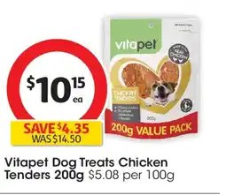 Coles Vitapet dog treats chicken tenders offer