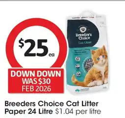 Coles Breeders choice cat litter paper offer