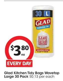 Coles Glad kitchen tidy bags wavetop large offer