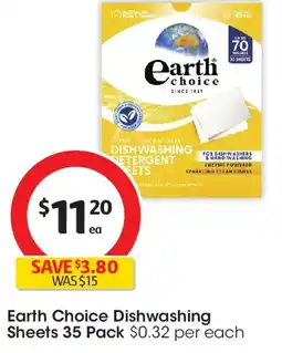Coles Earth choice dishwashing sheets offer