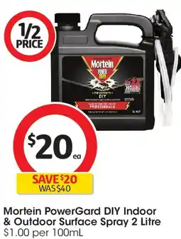 Coles Mortein powergard diy indoor & outdoor surface spray offer