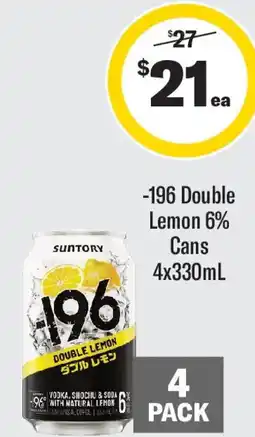 Coles -196 double lemon 6% cans offer