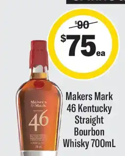 Coles Makers mark 46 kentucky straight bourbon whisky offer