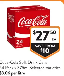 Foodworks Coca-cola soft drink cans offer