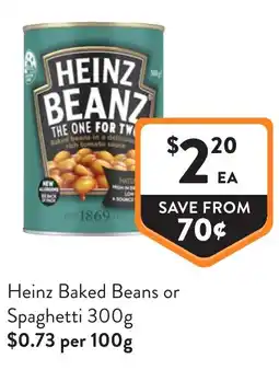 Foodworks Heinz baked beans or spaghetti offer