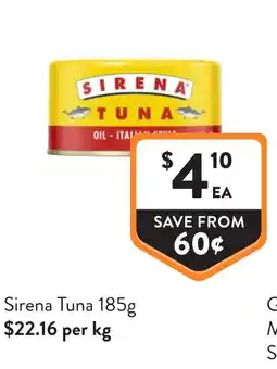 Foodworks Sirena tunad offer