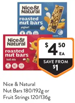 Foodworks Nice & natural nut bars or fruit strings offer