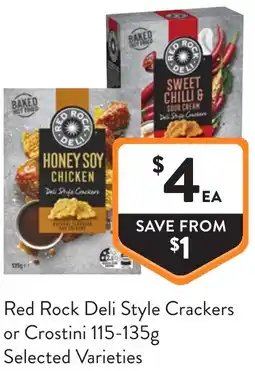 Foodworks Red rock deli style crackers or crostini offer