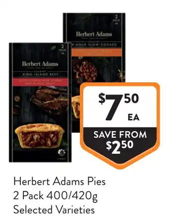 Foodworks Herbert adams pies offer