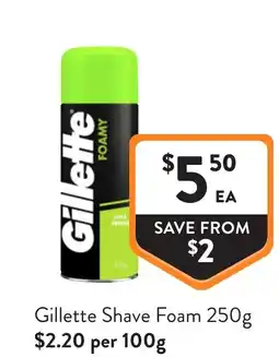 Foodworks Gillette shave foam offer