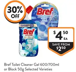 Foodworks Bref toilet cleaner gel or block offer