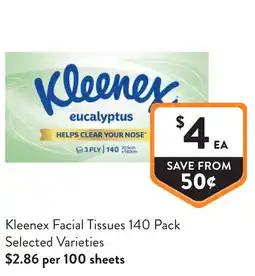 Foodworks Kleenex facial tissues offer