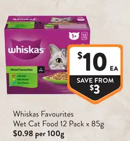 Foodworks Whiskas favourites wet cat food offer