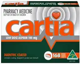 Amcal Pharmacies Cartia Low Dose Aspirin 100mg 168 Tablets offer