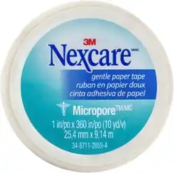 Amcal Pharmacies Nexcare Micropore Gentle Paper Tape 25.4mm x 9.14m offer