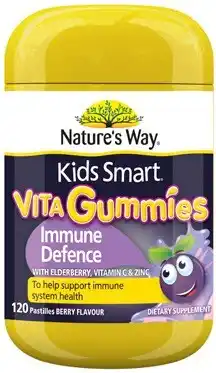 Amcal Pharmacies Nature’s Way Kids Smart Vita Gummies Immune Defence Berry Flavour 120 Pastilles offer