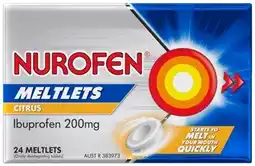 Amcal Pharmacies Nurofen Meltlets 200mg Citrus Flavour 24 Meltlets offer