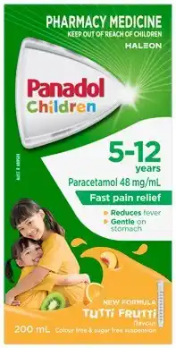 Amcal Pharmacies Panadol Children 5-12 Years Suspension Tutti Frutti offer