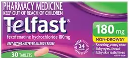 Amcal Pharmacies Telfast Hayfever Allergy Relief 180mg 30 Tablets offer