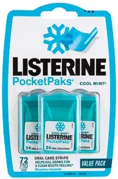 Amcal Pharmacies Listerine PocketPaks Cool Mint 72 Strips offer