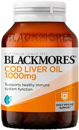 Amcal Pharmacies Blackmores Cod Liver Oil 1000mg 80 Capsules offer