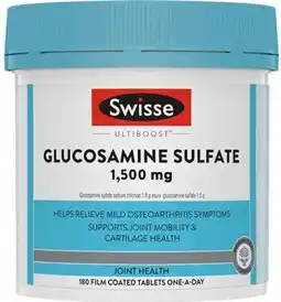 Amcal Pharmacies Swisse Ultiboost Glucosamine Sulfate 1,500mg 180 Tablets offer