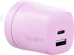 BIG W Cygnett PowerSync 20W Dual Port Wall Charger - Lilac offer