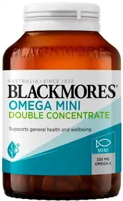 Amcal Pharmacies Blackmores Omega Mini Double Concentrate 200 Capsules offer