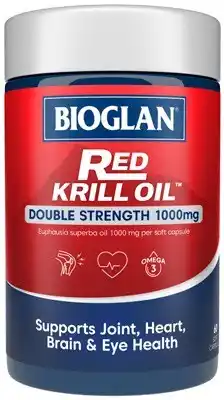 Amcal Pharmacies Bioglan Red Krill Oil Double Strength 1000mg 60 Capsules offer