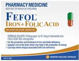 Amcal Pharmacies Fefol Iron & Folic Acid 30 Capsules offer