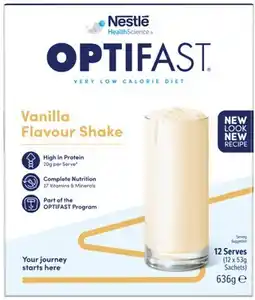 Amcal Pharmacies OPTIFAST VLCD Vanilla Flavour Shake Sachets offer