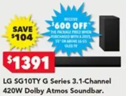 Harvey Norman Sg10ty g series 3.1-channel 420w dolby atmos soundbar. offer