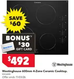 Harvey Norman 4-zone ceramic cooktop. offer
