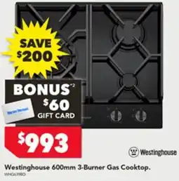 Harvey Norman 3-burner gas cooktop. offer