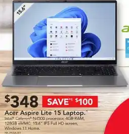 Harvey Norman Aspire lite 15 laptop. offer