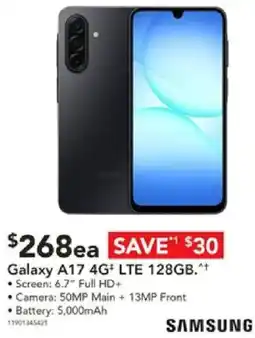 Harvey Norman Galaxy a17 4g lte offer
