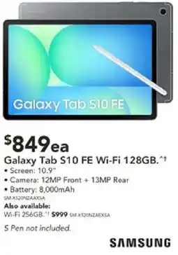 Harvey Norman Galaxy tab s10 fe wi-fi offer