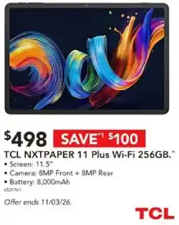 Harvey Norman Tcl nxtpaper 11 plus wi-fi offer