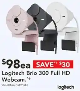 Harvey Norman Logitech brio 300 full hd webcam offer