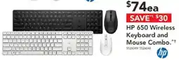 Harvey Norman HP 650 Wireless Keyboard and Mouse Combo."+ offer