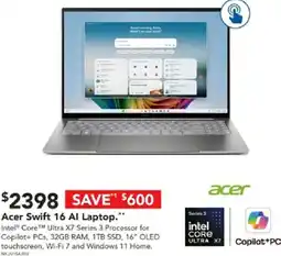 Harvey Norman Acer swift 16 al laptop. offer